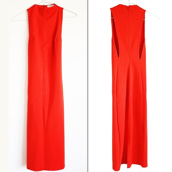 Babaton Sexy Bright Red Bodycon Midi Dress BNWT - Picture 3 of 15